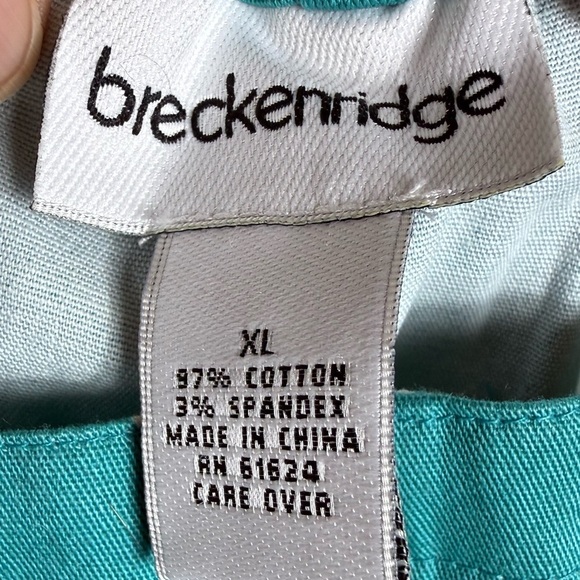 Vintage‎ Breckenridge Cropped Pants Teal Beach Palm Trees Fruit Tropical Summer - Picture 7 of 7